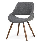 SIMPLIHOME Malden Dining Chairs - Upholstered Bentwood Frame and Woven Fabric Kitchen Chair in Grey, Modern Dining Room Seating