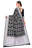 Glory Sarees Womens Banarasi Silk Saree With Blouse Piece (Kara124-Black_Black)
