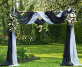 WARM HOME DESIGNS Wedding Arch Draping Fabric Bundle Has 2 216 Inch (18 Feet) Scarves in Black & White Fabric Colors for Wedding