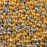 ANCADN 900pcs Pony Beads 9mm Large Plastic Bead,Golden&Silver Beads for Hair Braiding Bracelets Making (Golden&Silver)