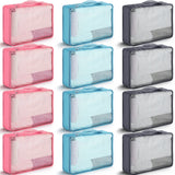 12 Pcs Large Packing Cubes Luggage Organizers For Suitcase Mesh Travel Organizer Bags Travel Packing Organizers For Traveling Ca