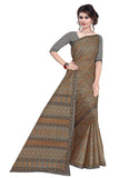 Tamaira Fashion Womens Plain Weave Pure Cotton Saree Without Blouse Piece (11027_Grey)