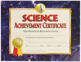 HAYES SCHOOL PUBLISHING VA571 Science Achievement Certificate, 81/2 x 11 Size, 0.1 Height, 8.6 Width, 11.1 Length (Pack of