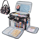 PAVILIA Knitting Bag Yarn Storage Tote, Large Crochet Organizer Bag, Yarn Storage Holder for Crocheting Knitter, Knitting Projec