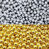 Amaney 500pcs 6mm Gold and Silver Spacer Beads Smooth Round Loose Ball Beads for Bracelet Jewelry Making Craft