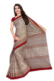 Tamaira Fashion Pure Cotton Saree Without Blouse Piece (2203_Brown And Maroon)