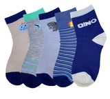 Ally Vinny Kids (Boys & Girls) Cotton Crew Socks Pack Of 5 | Cute Dino Design | Soft, Breathable & Stretchable Daily Wearable