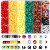 XIANNVXI 10Colours Fall Pony Letter Beads Set Friendship Bracelet Making 500pcs Red Orange Yellow Green Brown Pony Beads Bulk