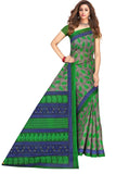 Tamaira Fashion Womens Plain Weave Pure Cotton Saree Without Blouse Piece(1354_Grey&Parrotgreen)