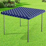 misaya Square Vinyl Table Cloth, Elastic Fitted Tablecloth with Flannel Backing, Waterproof Plastic Table Cover Fits Folding Tab