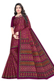 TAMAIRA FASHION Womens Plain Weave Pure Cotton Saree Without Blouse Piece(11027_Magenta)