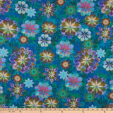 Kaufman Venice Large Flowers Teal, Fabric by the Yard
