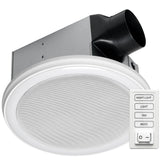 Homewerks 7130-16-BT Bathroom Fan with Color Changing LED Light and Bluetooth Speaker 110 CFM 1.5 Sones 4000K Cool White 1000 Lu