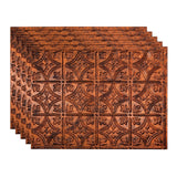 FASDE Traditional Style/Pattern 1 Decorative Vinyl 18in x 24in Backsplash Panel in Moonstone Copper (5 Pack)