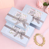 HOME ELEMENTS 3 Pcs Set of Elegant Decorative Gift Boxes with Bow, Rigid Cardboard Boxes, Decorative Present Boxes,Bridesmaid Bo