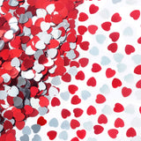 Red Love Heart Valentines Party Table Confetti - Bachelorette Party Foil Metallic Sequins Confetti Wedding Engagement Anniversar