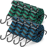 Saintrygo 8 Pcs 80 Inch Adjustable Flat Bungee Cords with Hook Heavy Duty Elasticity Long Bungee Straps 1 Inch Width Latex Strap