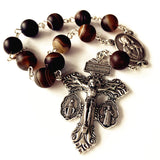 elegantmedical Carnelian Beads Catholic Prayer one Decade Rosary Bracelet Pardon Cross Crucifix Gift