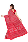 Tamaira Fashion Womens Plain Weave Pure Cotton Saree Without Blouse Piece (1654_Malmal_Scarlet)