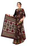 Tamaira Fashion Womens Plain Weave Pure Cotton Saree Without Blouse Piece(Ab7_Darkchocolate)