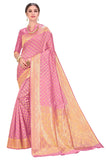 Glory Sarees Womens Jacquard Silk Blend Saree (kara128_lightpink_Light Pink)