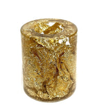 AUGEN Pen Stand Decorative Round Gold Flake Design Stationery Holder | Gift Item | Table Top Dcor (9856)