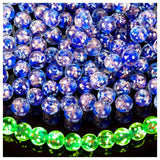 SYWHXY 108PCS Glow in The Dark Beads 8mm Luminous Glass Beads, Crystal Round Glow Firefly Glass Bead Loose Spacer Ball for Jewel