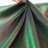 Two Tone Iridescent Fabric Metallic Thread Color Changing Shimmer for Sewing Costume Gown (Green Red Blending) 60 Inches Wide, 1