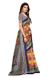 Anni Designer Women'S Navy Blue Color Art Silk Saree With Blouse (Priti-Birds-Navy_Free Size),navy,Free,Art Silk,with blouse piece,Saree