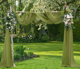 Warm Home Designs Wedding Arch Draping Fabric Bundle Has 2 288 Inch (24 Feet) Scarves in Green Sage Fabric for Wedding Decoratio