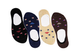 Young Wings MenS_Socks Multi Colour Cotton Fabric Design Free Size NoShow Length Casuals & Formals Wear Socks Pack Of 4