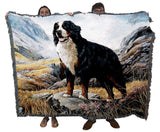 Pure Country Weavers Bernese Mountain Dog Woven Blanket by Robert May - Gift Cotton Tapestry Throw - Made in The USA - 72 x 54