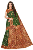TAMAIRA FASHION Womens Plain Weave Pure Cotton Saree Without Blouse Piece(2355_Dark Green)