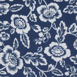 Nautical Blue Floral Print Outdoor Tablecloth 60 Round