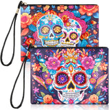 Geyoga 2 Pcs Painting Purses 5D DIY Painting Handbag Art Wristlet Clutch Bag for Women Makeup Gift (Skull)