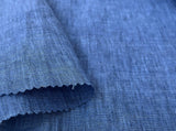 100% Linen Fabric - Lightweight Delav Vintage Dyed - Two-Tone Effect - Pre-Washed Soft & Breathable - by The Linen Lab (Blue,