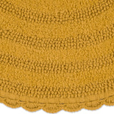 Dii Crochet Collection Reversible Bath Mat, Round, 27.5 Diameter, Honey Gold