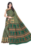 TAMAIRA FASHION Womens Plain Cotton Saree (2202_Dark Green)