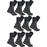 Cotson MenS Diamond Cut Organic Cotton Crew Length Socks (Gray, Pack Of 9)