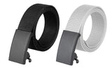 Zacharias MenS Nylon Canvas Army 40 Mm Belt (Rn301_Black & Grey) (Pack Of 2)