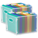 samstar 2 Pack Hanging File Organizer, Mesh File Folder Box Filing Box Cabinet Organizer Storage Boxes, Letter Size,White