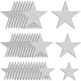 120 PCS Glitter Silver Five Stars Cutout Silver Stars for Bulletin Board Stars Classroom Wall Party Decoration Supply 3 Sizes 3.