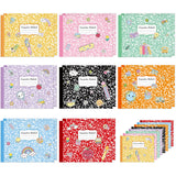 16 Pack Colorful Marble Composition Notebooks Half Size 47/8 x 71/2''