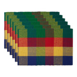 DII Basic Everyday Ribbed Tabletop 100% Cotton, Placemat Set, 13x19, Summer Check, 6 Piece