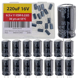 220uF 16V 6.3x11mm Rubycon Electrolytic Capacitor Low ESR 0.22O Long Life 36yrs at 55 Degree C mfd mircofarad Micro Farad Radial