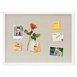 DAHAPYBOO Cork Board with Linen White,Bulletin Board 23x17 Hanging Corkboards for Office Home School Message Board or Vision Boa