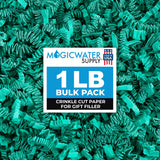 MagicWater Supply Crinkle Cut Paper Shred Filler-1LB Teal-Decorative & Protective Packaging for Bridesmaid Gifts & Bridesmaid Pr