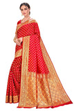 Glory Sarees Womens Banarasi Silk Saree With Blouse Piece (Kara128_Red_Red)