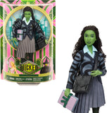 Mattel Universal Wicked Elphaba Fashion Doll & Accessories with Green Skin, Braided Black Hair, Posability & Removable School Un