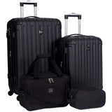 Travelers Club Midtown Hardside Luggage Travel, Black, 4Piece Set